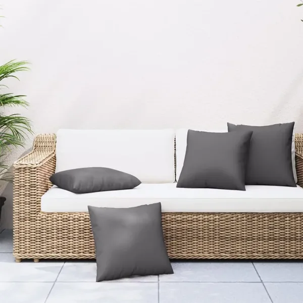 Coussins de canapé lot de 4 anthracite 60x60 cm tissu