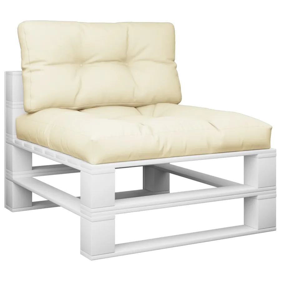 Coussins de palette lot de 2 crème tissu - 3