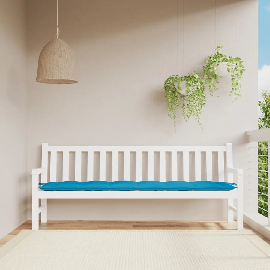 Coussin de banc de jardin bleu clair 200x50x7 cm tissu oxford