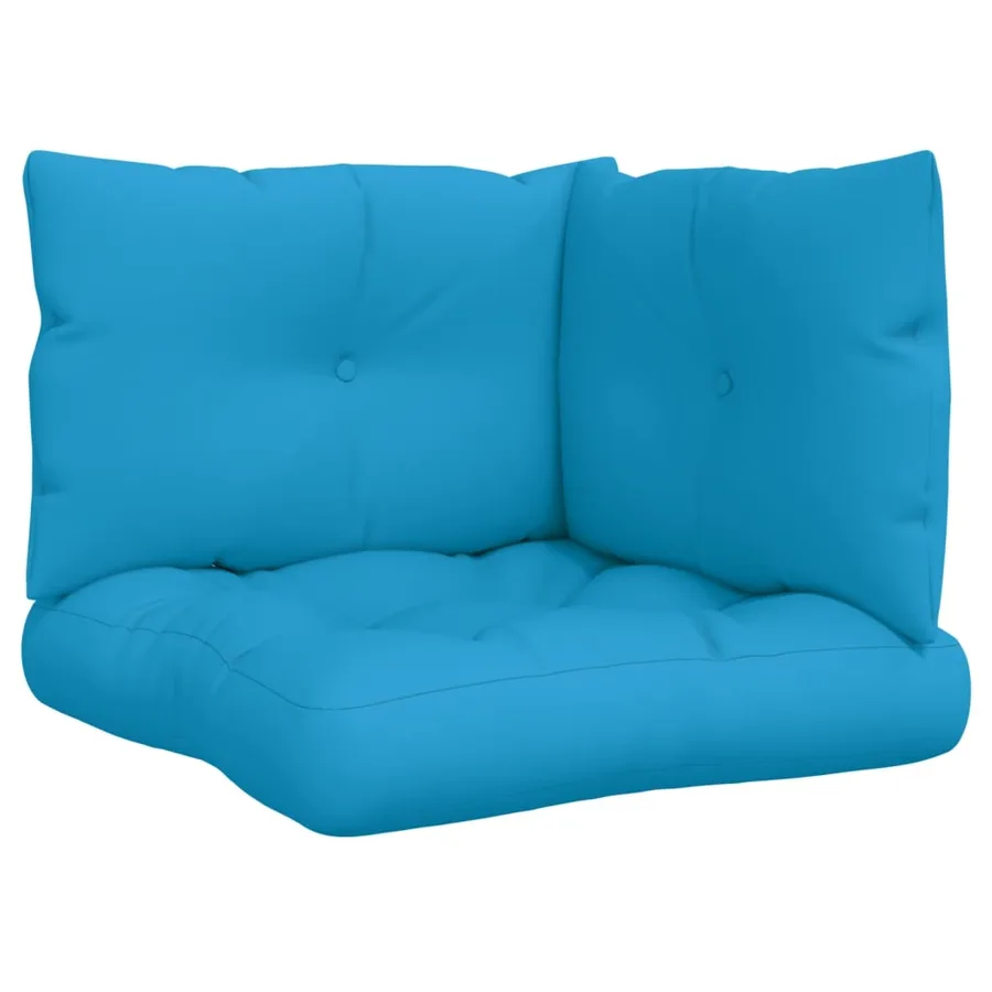 Coussins de palette lot de 3 bleu tissu - 2