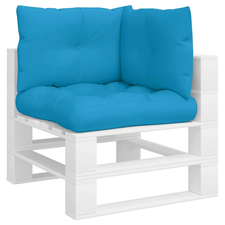 Coussins de palette lot de 3 bleu tissu - 3