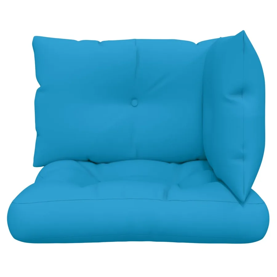 Coussins de palette lot de 3 bleu tissu - 5