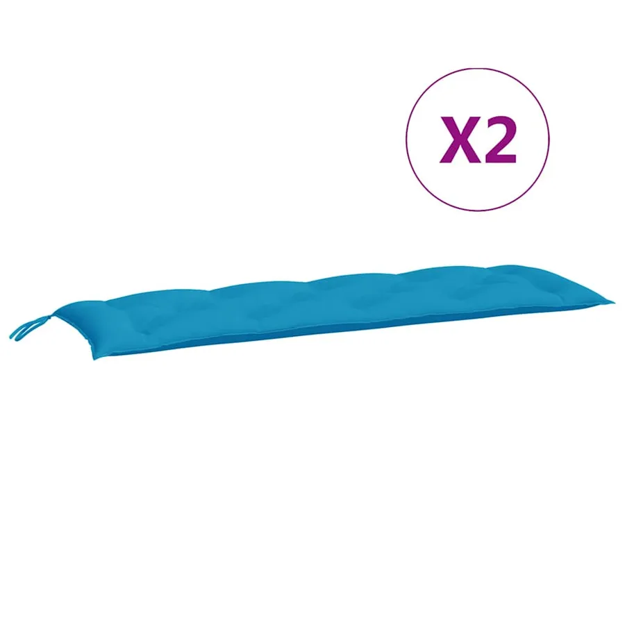 Coussins de banc de jardin lot de 2 bleu clair tissu Oxford - 5