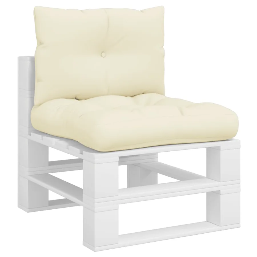 Coussins de palette lot de 2 crème tissu - 3