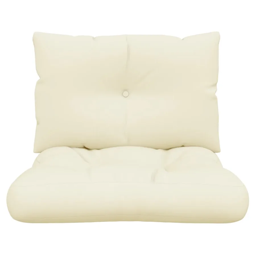 Coussins de palette lot de 2 crème tissu - 5