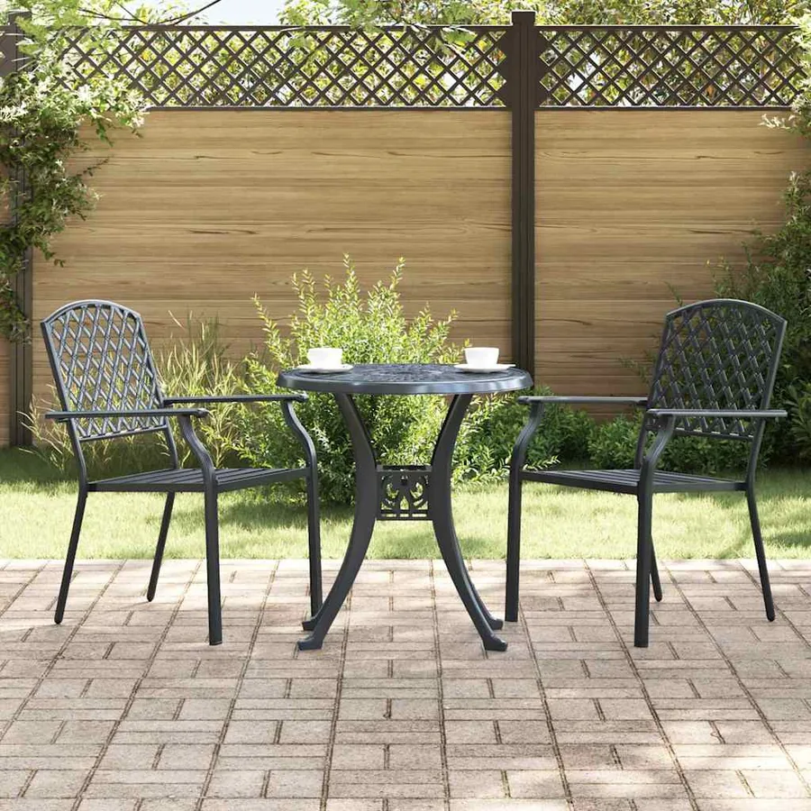 Chaise de jardin 2 pcs Anthracite 56 x 65 x 89 cm Acier