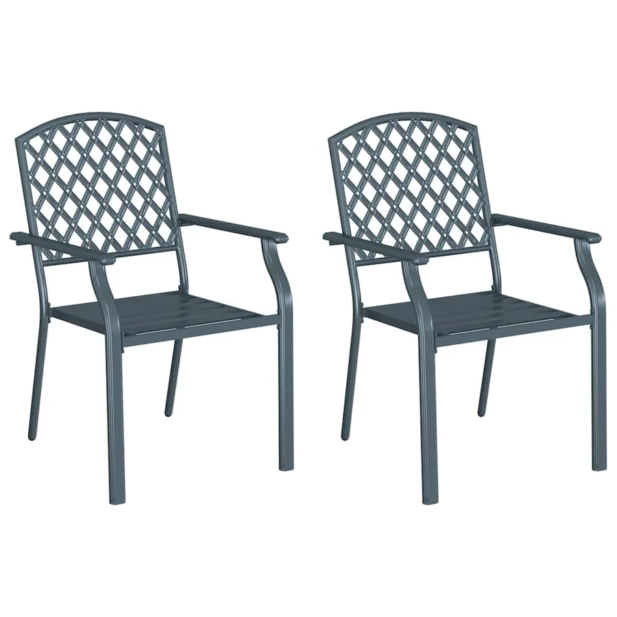 Chaise de jardin 2 pcs Anthracite 56 x 65 x 89 cm Acier - 2