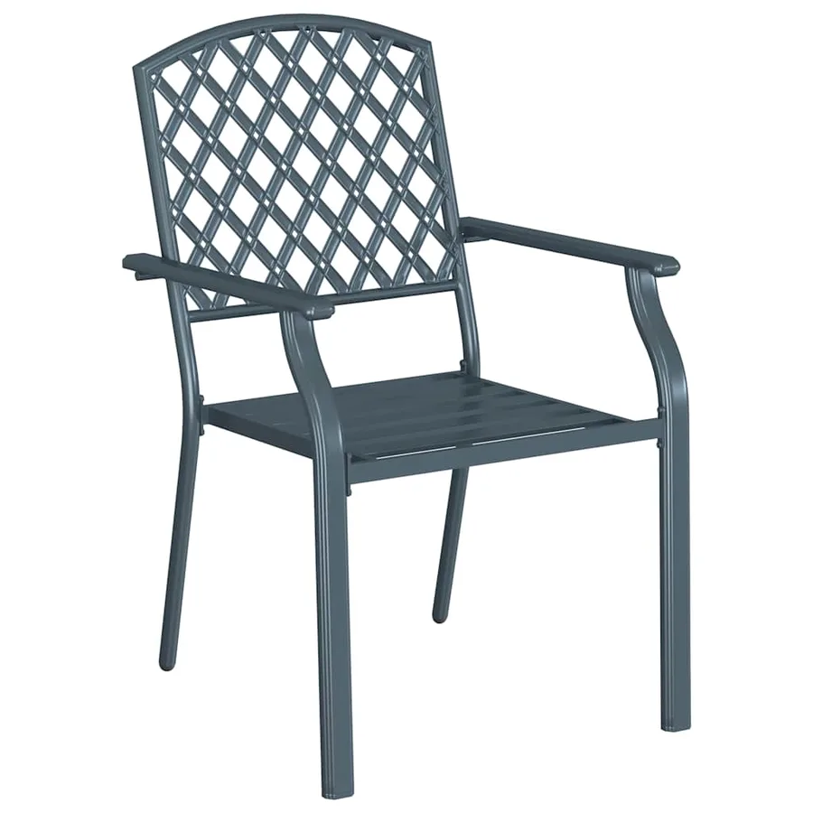 Chaise de jardin 2 pcs Anthracite 56 x 65 x 89 cm Acier - 4