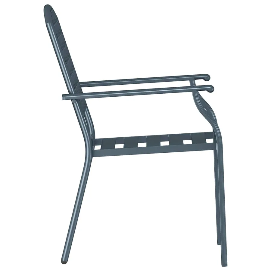 Chaise de jardin 2 pcs Anthracite 56 x 65 x 89 cm Acier - 6