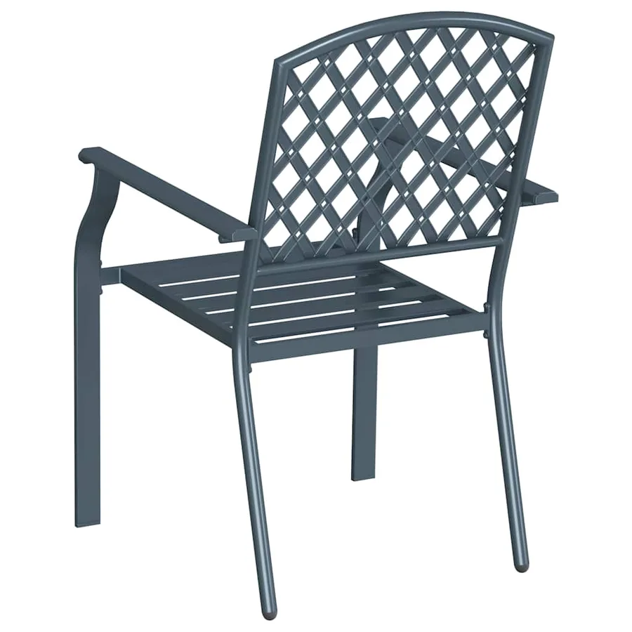 Chaise de jardin 2 pcs Anthracite 56 x 65 x 89 cm Acier - 7