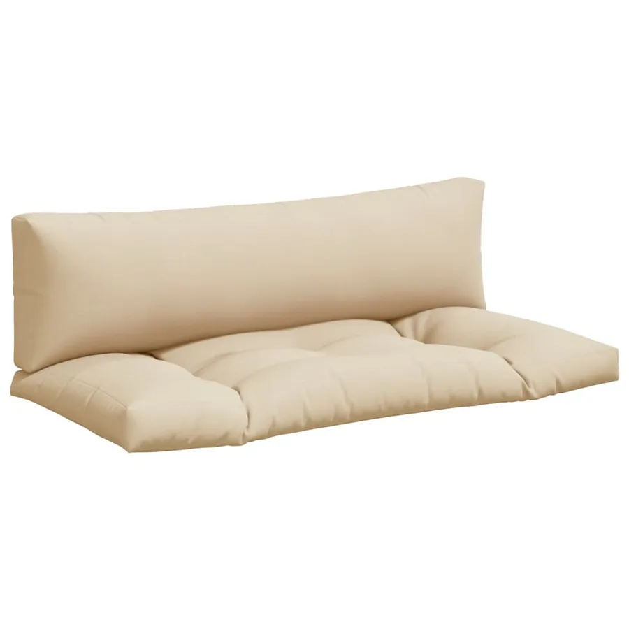 Coussins de palette lot de 2 beige tissu - 2