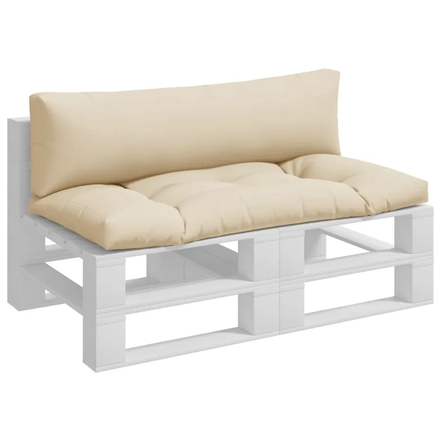 Coussins de palette lot de 2 beige tissu - 3