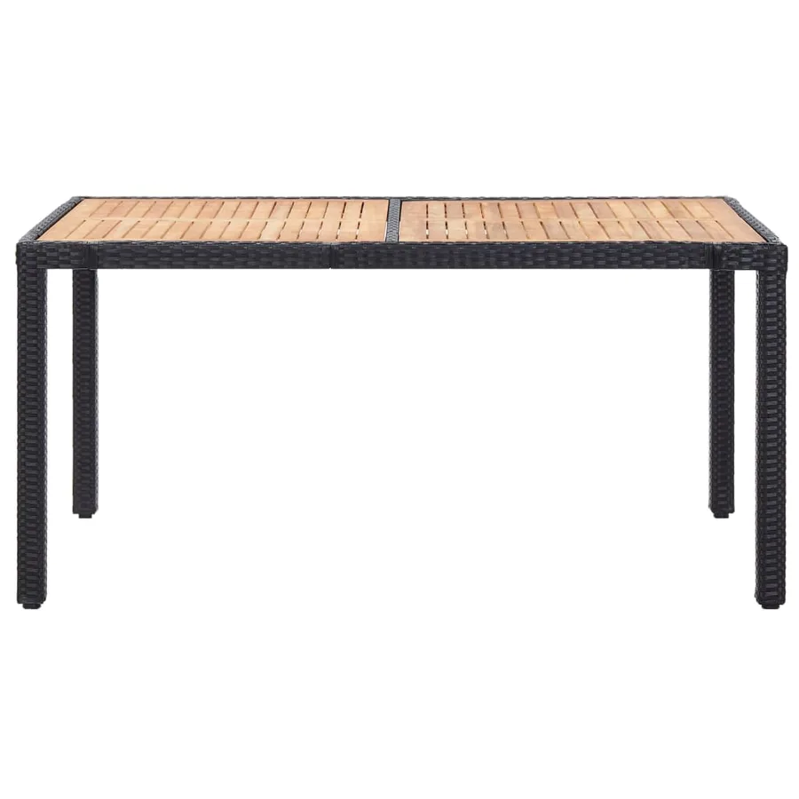 Ensemble à manger d'extérieur 7pcs coussins résine tressée noir - 2