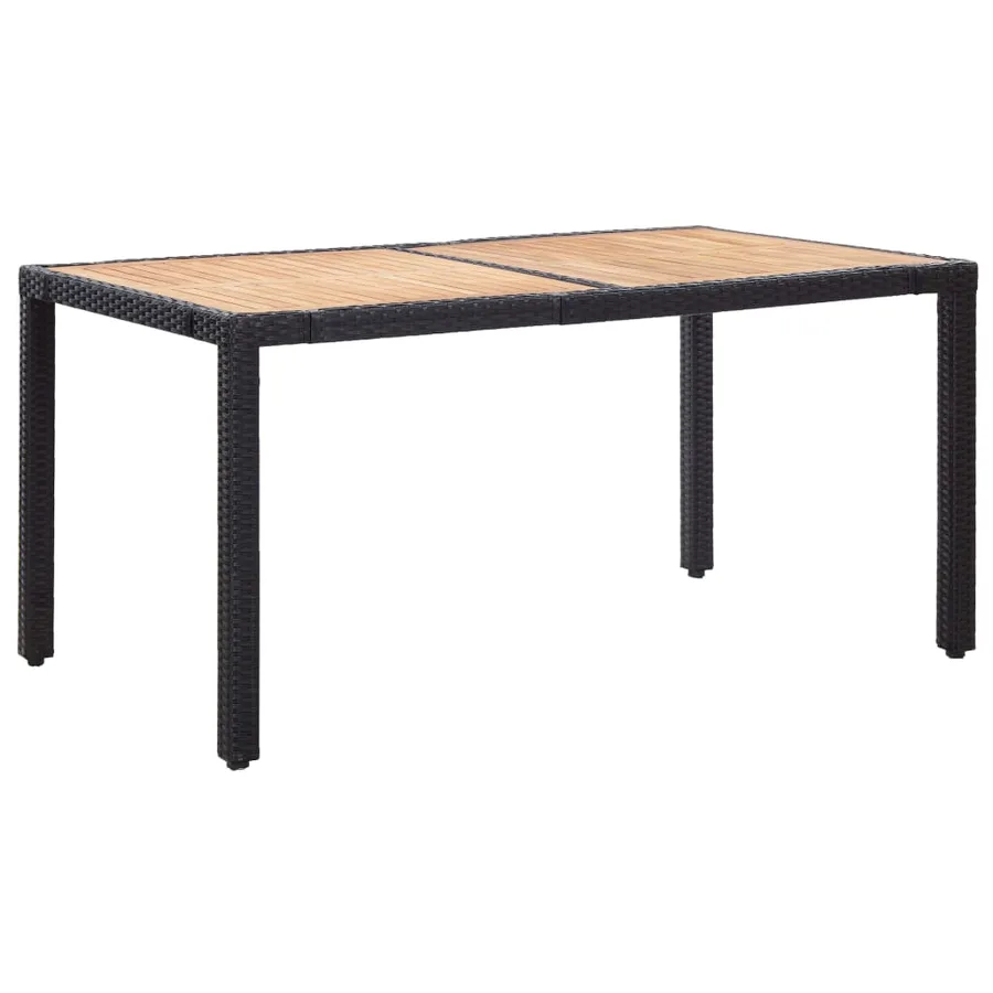 Ensemble à manger d'extérieur 7pcs coussins résine tressée noir - 3