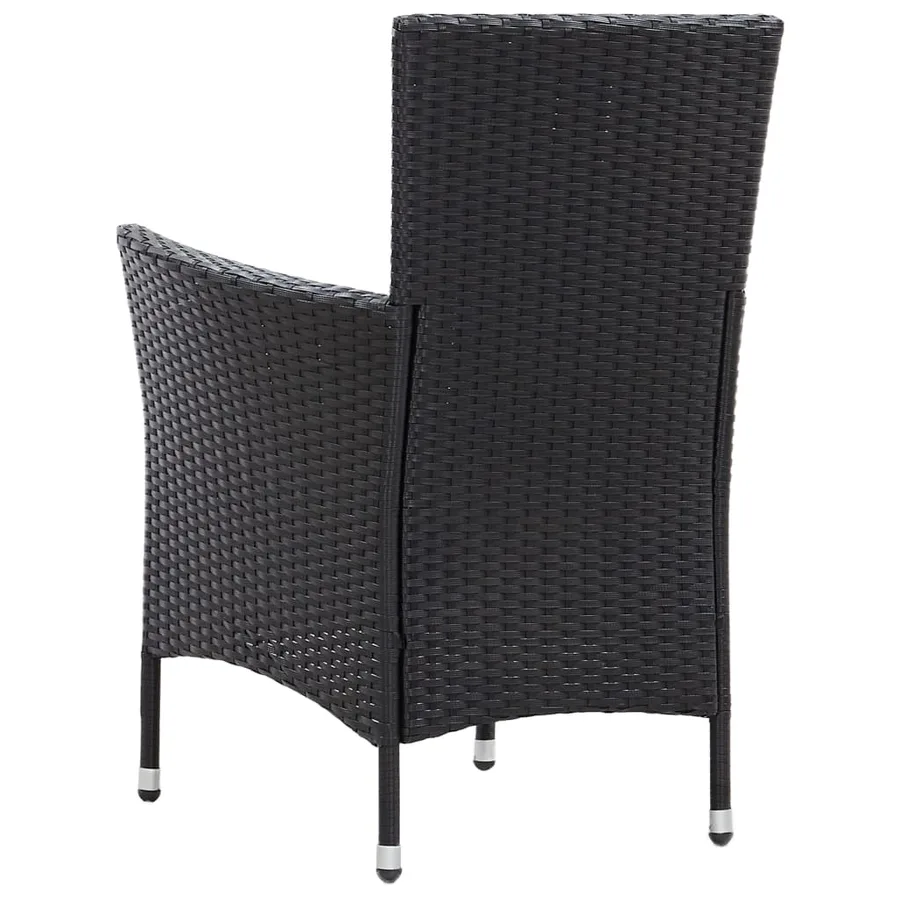 Ensemble à manger d'extérieur 7pcs coussins résine tressée noir - 8