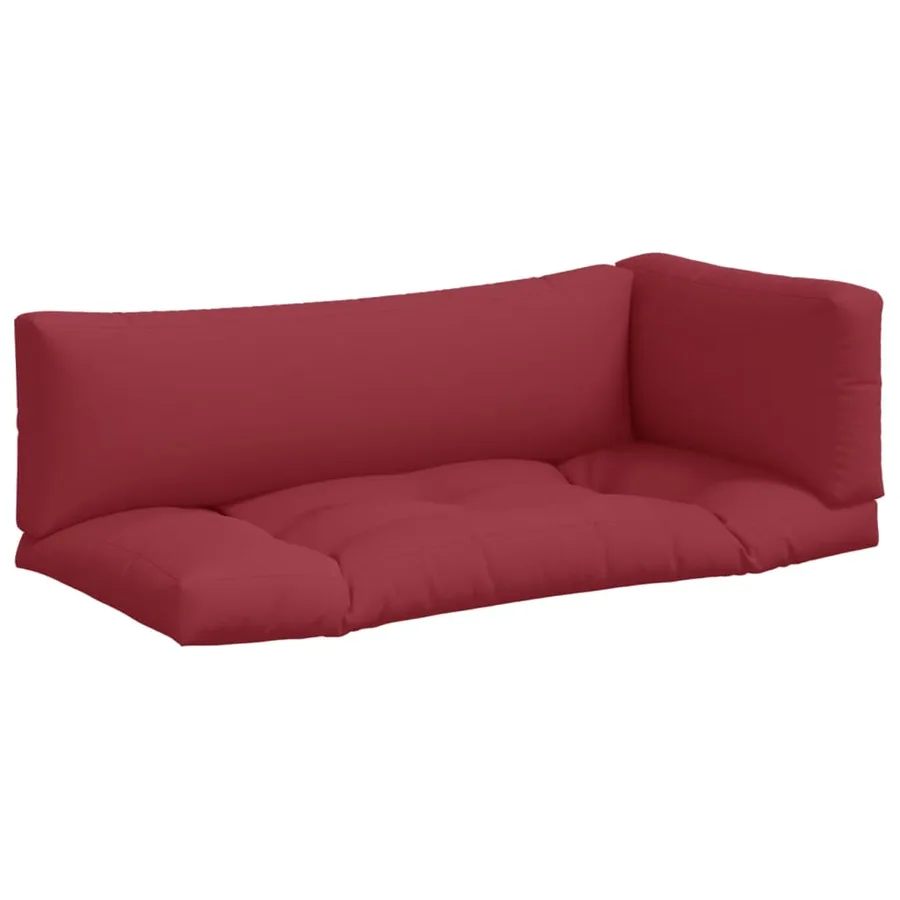 Coussins de palette lot de 3 rouge tissu - 2