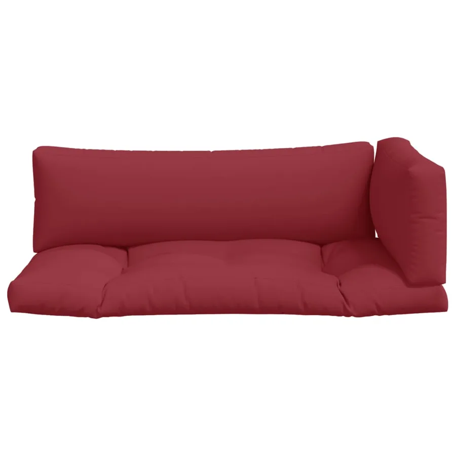 Coussins de palette lot de 3 rouge tissu - 4