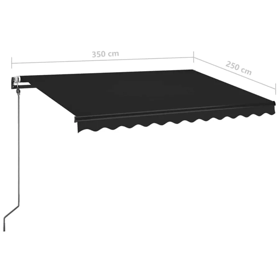 Auvent automatique capteur de vent et LED 350x250 cm Anthracite - 10