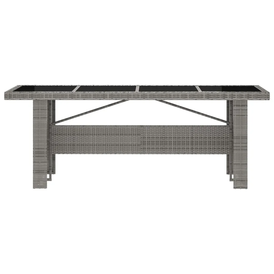 Salon de jardin 7 pcs avec coussins Résine tressée Gris - 5