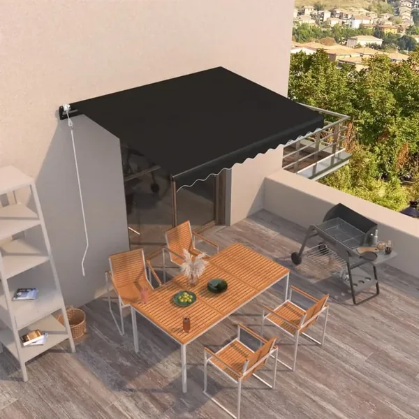 Auvent rétractable automatique 350x250 cm Anthracite