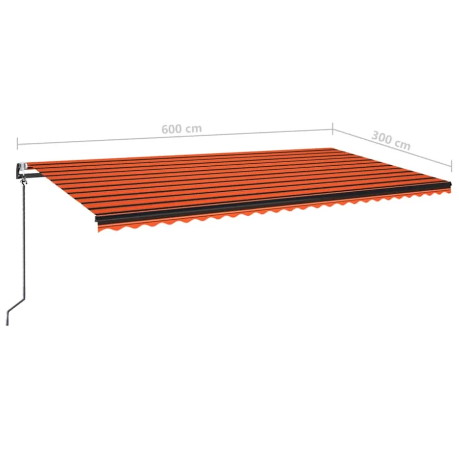 Auvent rétractable automatique 600x300 cm Orange et marron - 10
