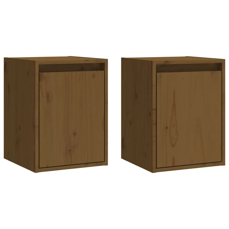 Armoires murales 2 pcs Marron miel 30x30x40 cm Pin massif - 2
