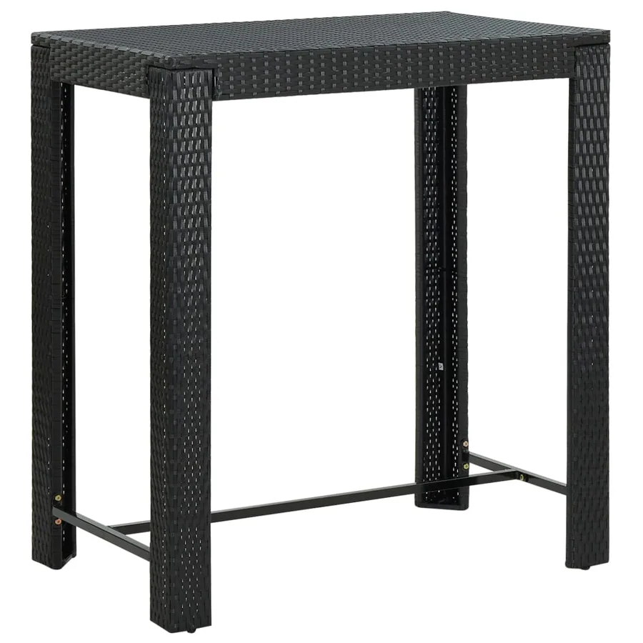Ensemble de bar de jardin 5 pcs et coussins Résine tressée Noir - 6
