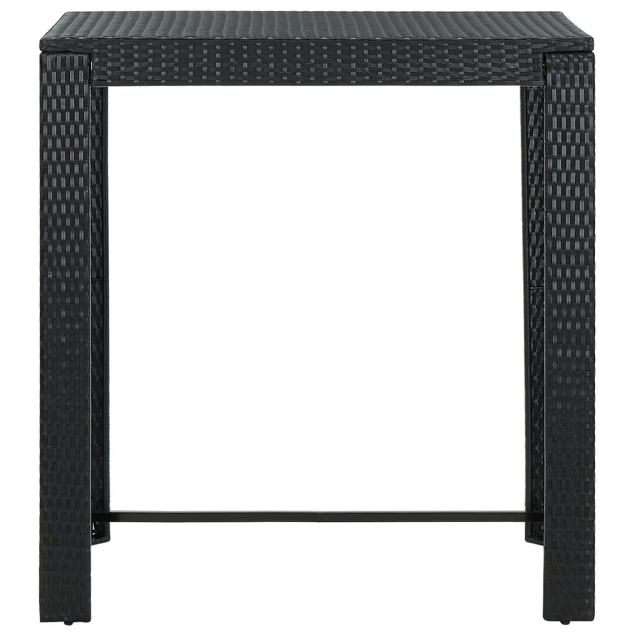 Ensemble de bar de jardin 5 pcs et coussins Résine tressée Noir - 7