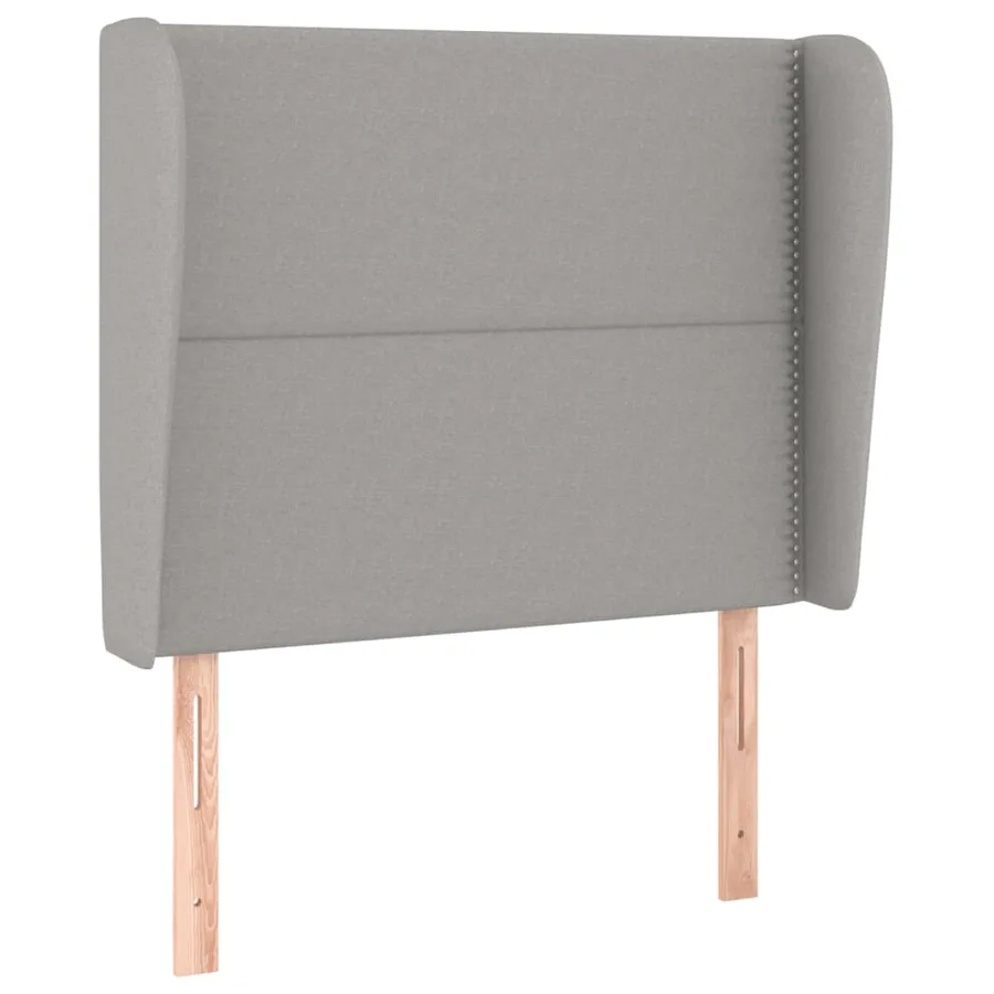 Tête de lit avec oreilles Gris clair 93x23x118/128 cm Tissu - 2