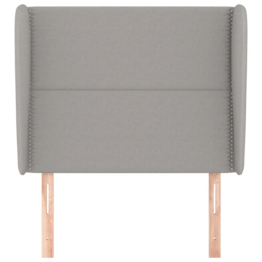 Tête de lit avec oreilles Gris clair 93x23x118/128 cm Tissu - 3