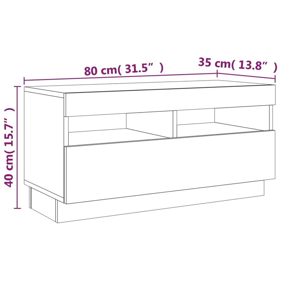 Ensemble de meubles TV avec lumières LED 2 pcs Sonoma gris - 18
