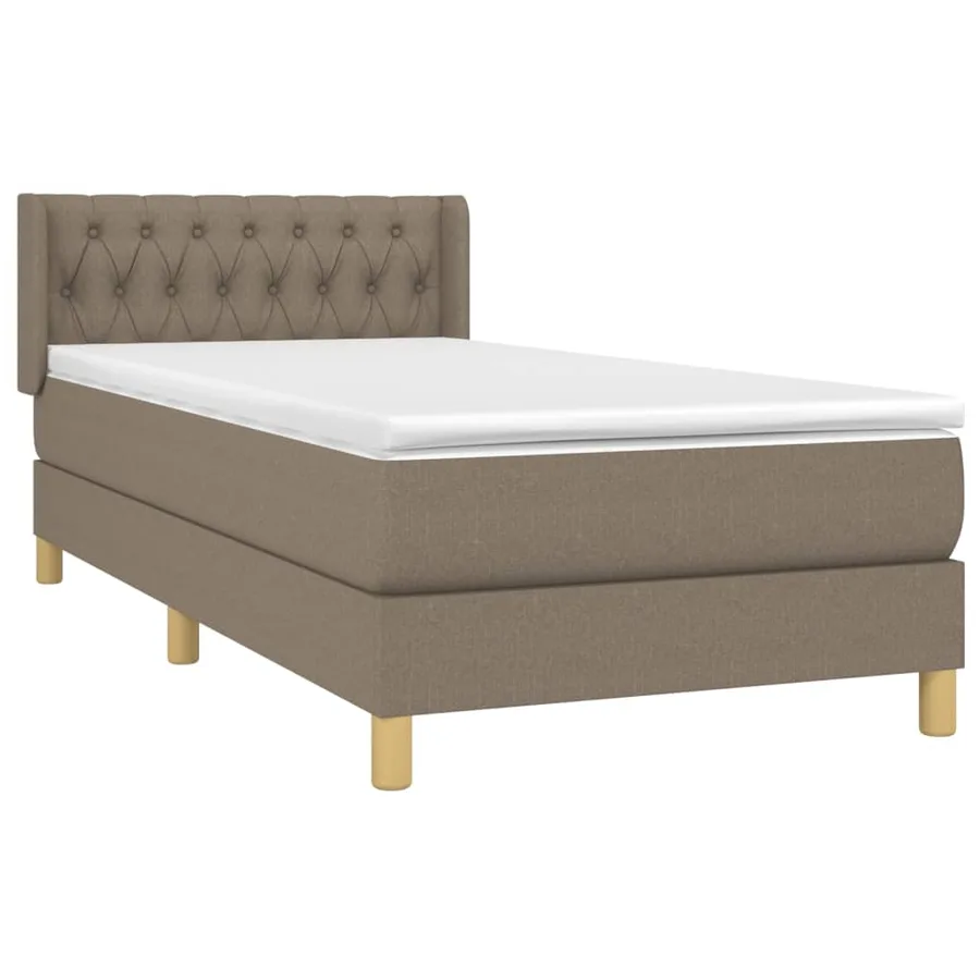 Sommier à lattes de lit avec matelas Taupe 100x200 cm Tissu - 3