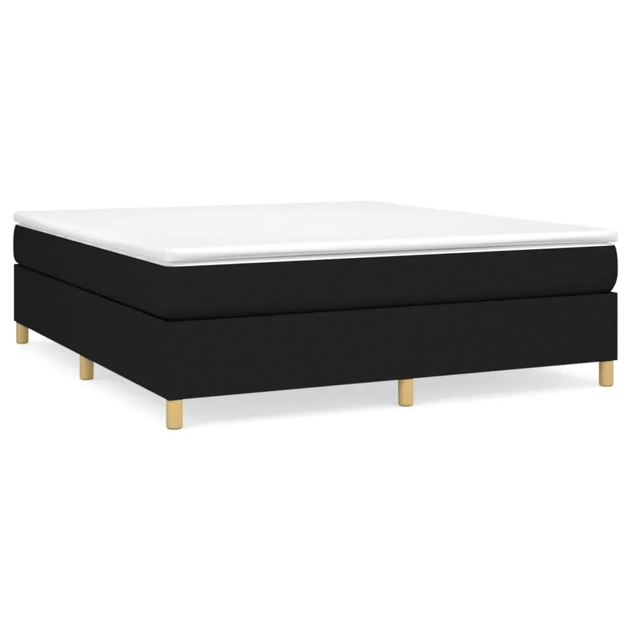 Sommier à lattes de lit avec matelas Noir 160x200 cm Tissu - 2
