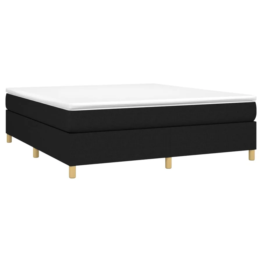 Sommier à lattes de lit avec matelas Noir 160x200 cm Tissu - 3