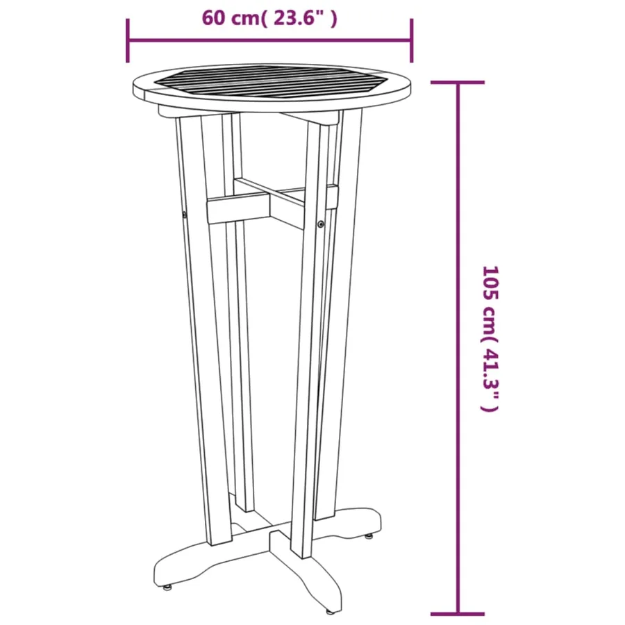 Ensemble de bar de jardin 3 pcs bois d'acacia solide - 10