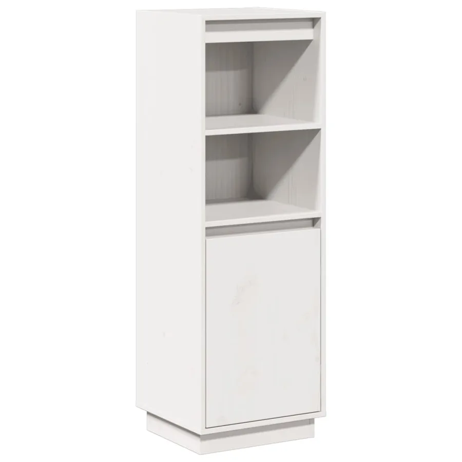 Buffet haut Blanc 37x34x110 cm Bois massif de pin - 2