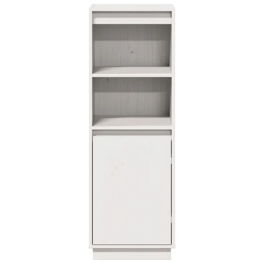 Buffet haut Blanc 37x34x110 cm Bois massif de pin - 4