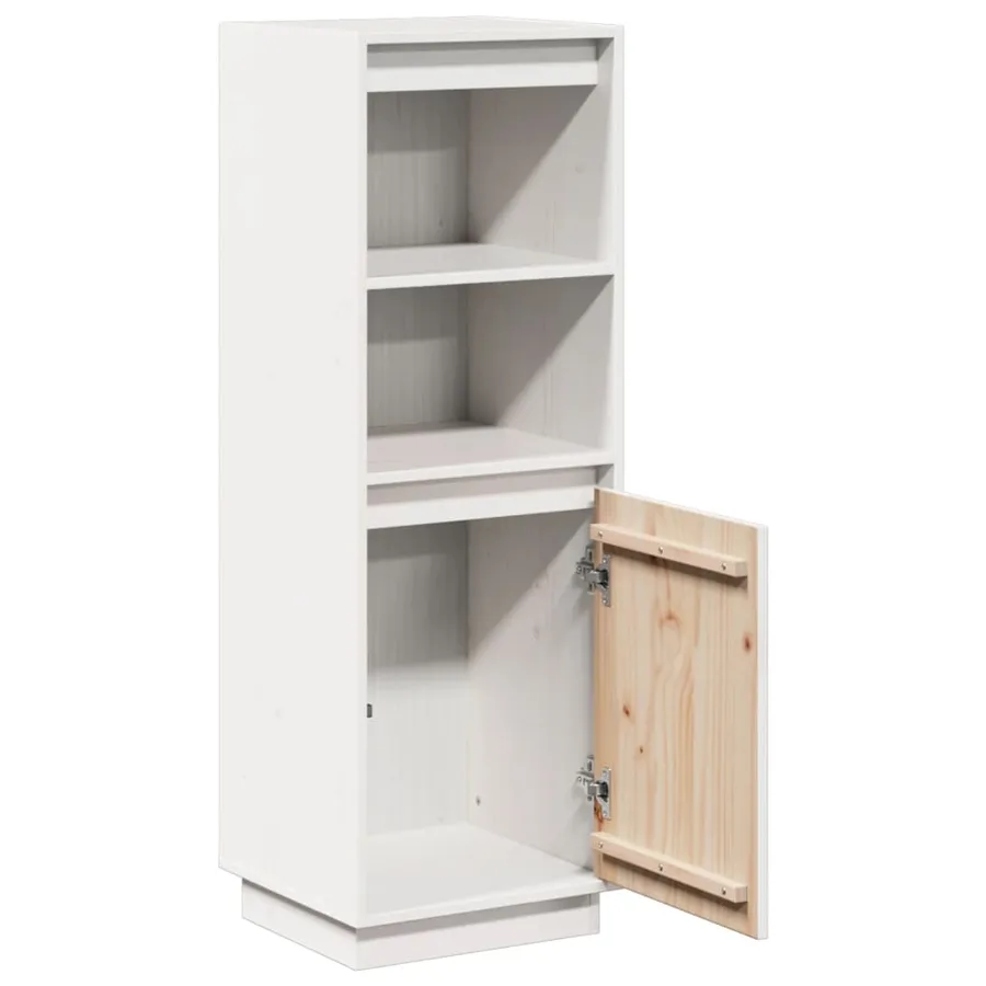 Buffet haut Blanc 37x34x110 cm Bois massif de pin - 5