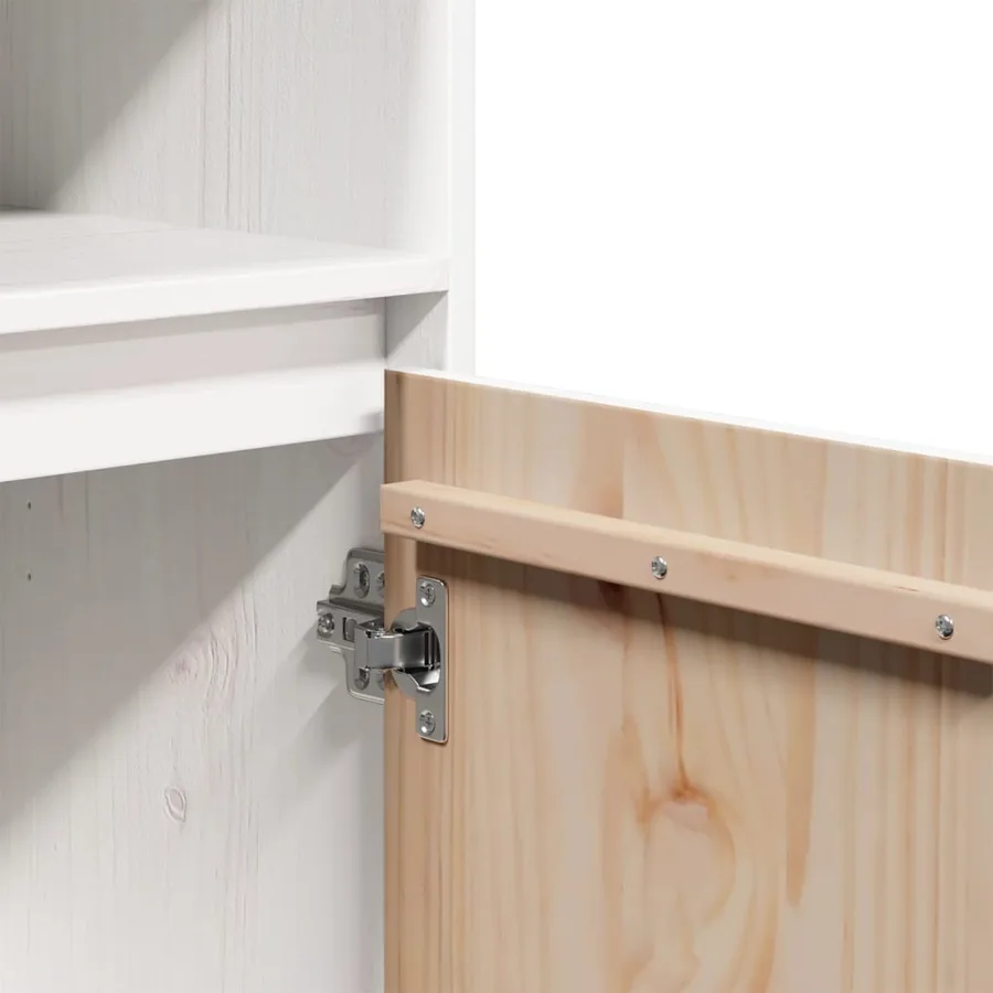 Buffet haut Blanc 37x34x110 cm Bois massif de pin - 9