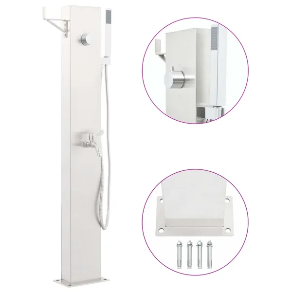 Robinet de douche de jardin 110 cm Acier inoxydable