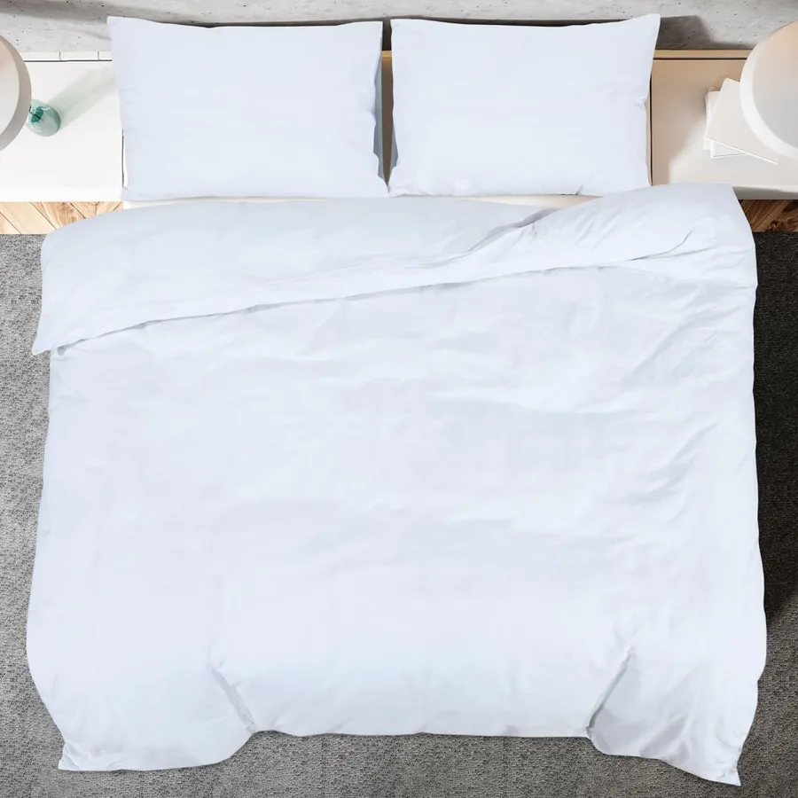 Ensemble de housse de couette Blanc 200x200 cm Coton - 5