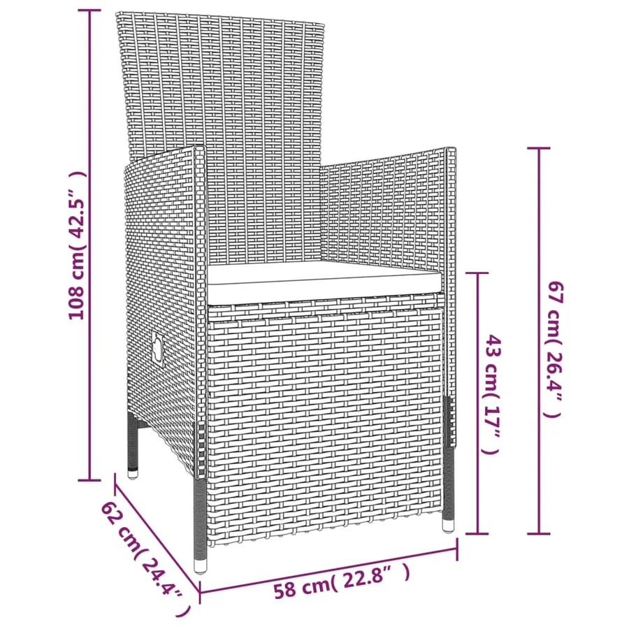 Ensemble à manger de jardin avec coussins 7 pcs Beige - 9