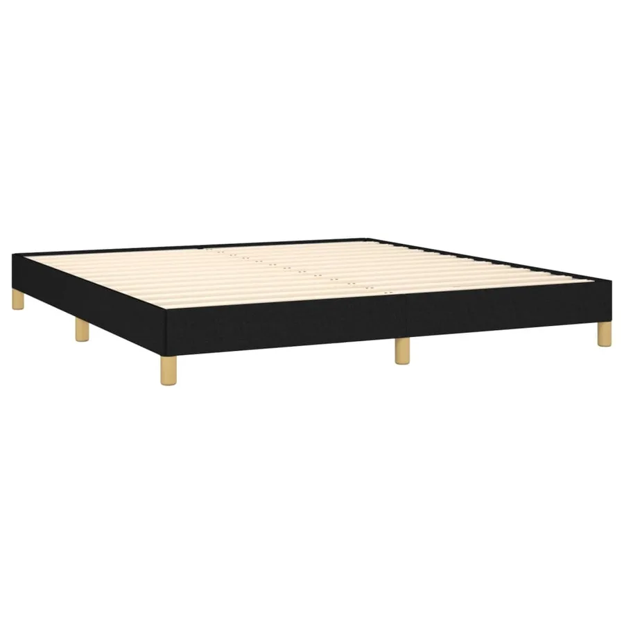 Cadre de lit sans matelas noir 180x200 cm tissu - 4
