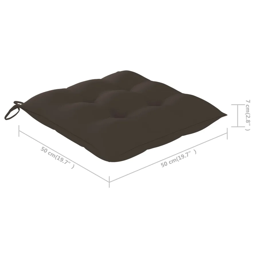 Chaise à bascule avec coussin taupe Bois de teck solide - 12