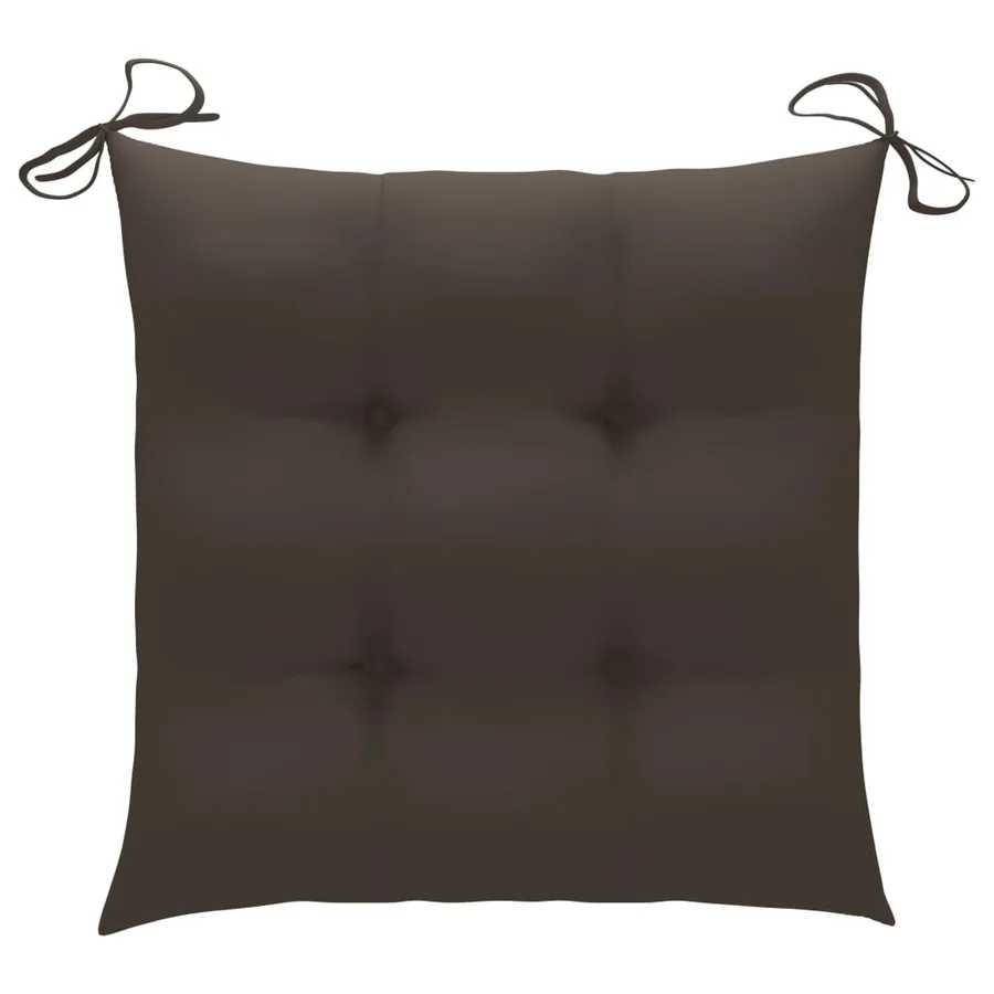 Chaise à bascule avec coussin taupe Bois de teck solide - 3