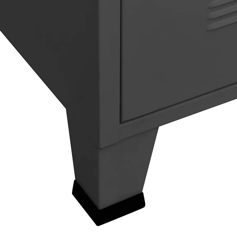 Garde-robe industrielle Anthracite 90x50x180 cm Métal - 7