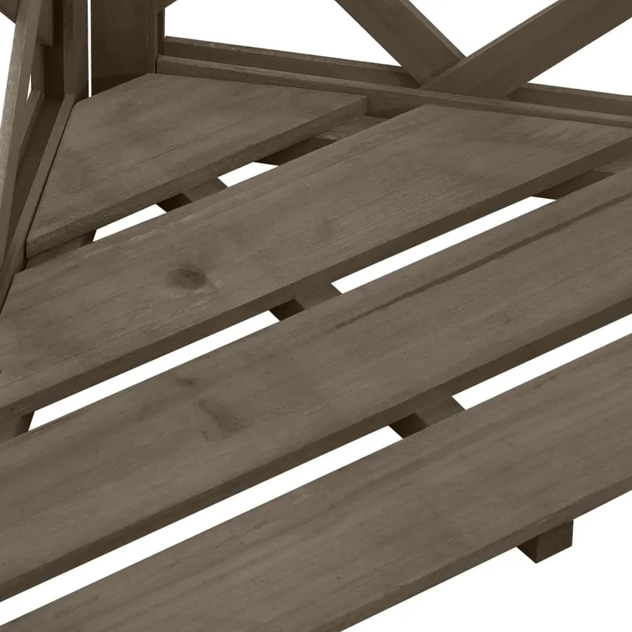 Treillis d'angle Gris 50x50x145 cm Bois de sapin massif - 6