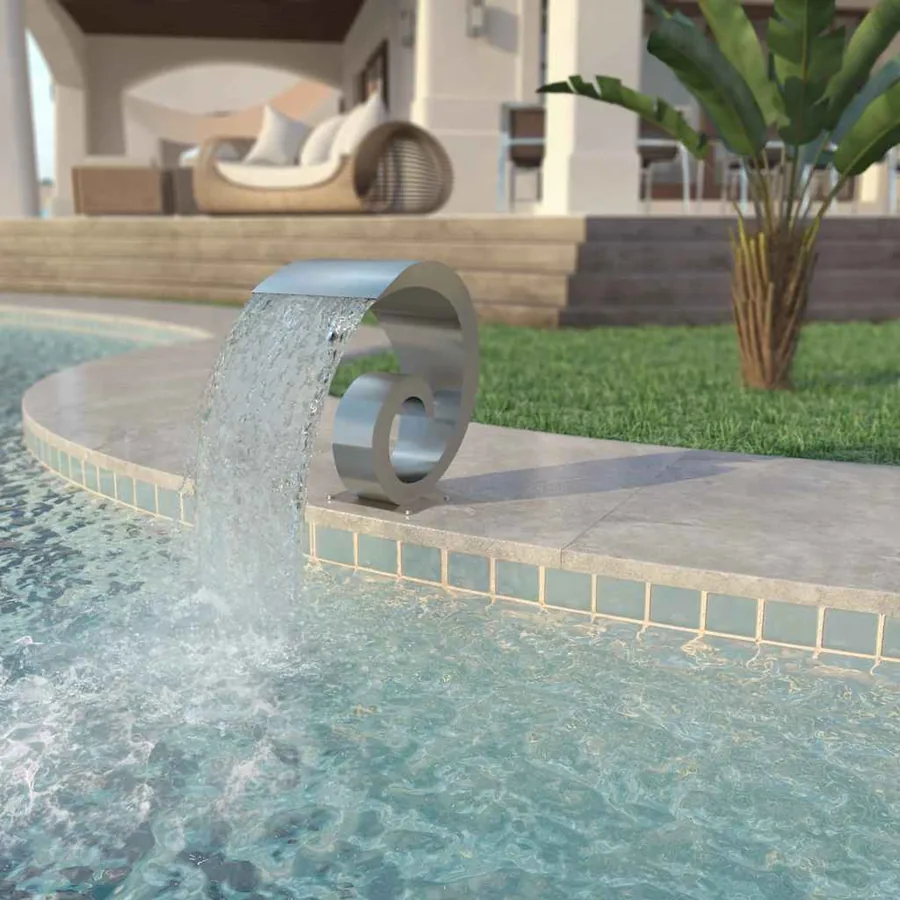 Fontaine d'étang Acier inoxydable 50 x 30 x 53 cm Argenté