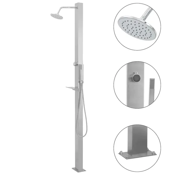 Douche d'extérieur Acier inoxydable Droit