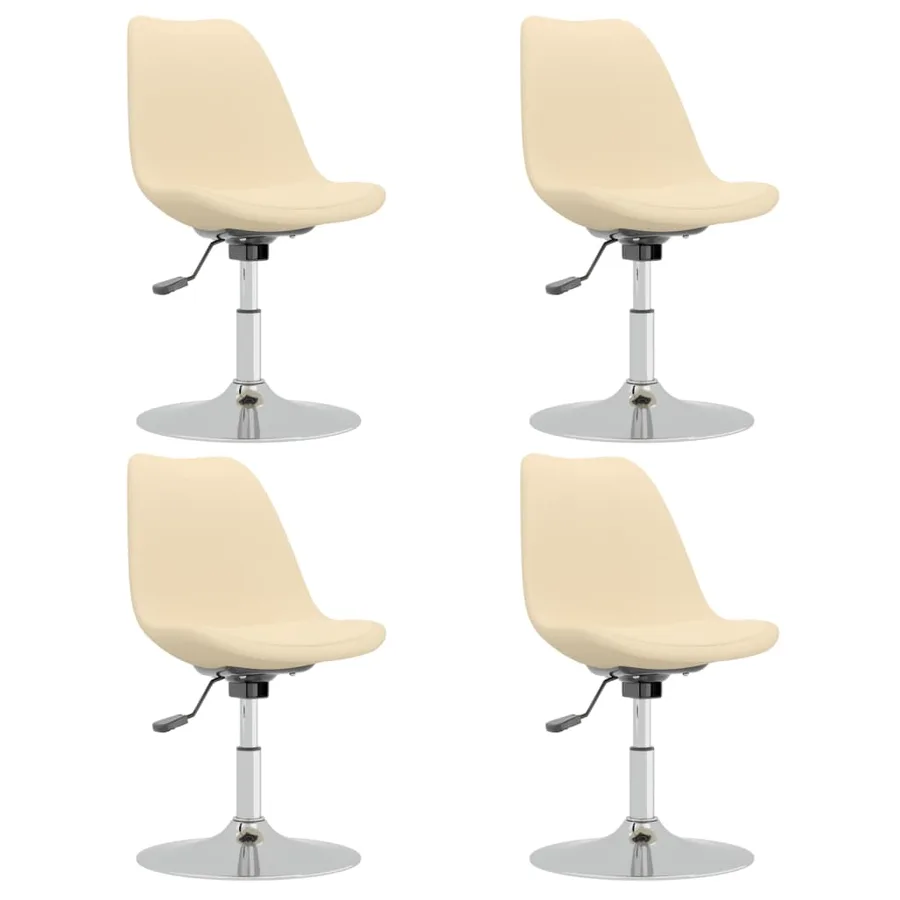 Chaises pivotantes à manger lot de 4 Crème Tissu - 2